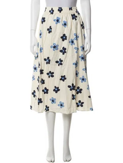 Pre-owned Marimekko Linen Midi Length Skirt W/ Tags In Neutrals