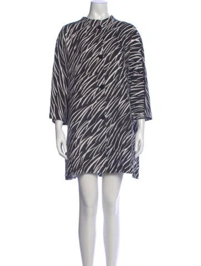 Pre-owned Marimekko Linen Mini Dress In Blue