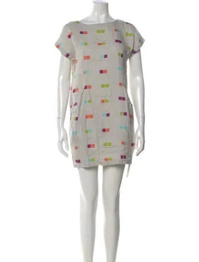 Pre-owned Marimekko Linen Mini Dress In Gray