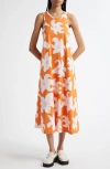 Marimekko Liplatus Villinarisissi Floral Cotton Midi Dress In Multi