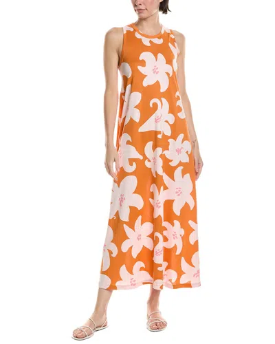 Marimekko Liplatus Villinarsissi Maxi Dress In Orange/rose/pink