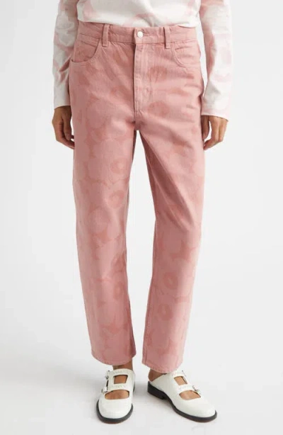 Marimekko Maridenim Unikko Barrel Leg Jeans In Pink