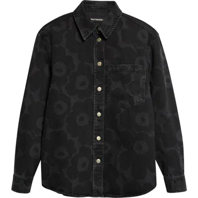 Marimekko Maridenim Unikko Button-up Shirt In Gray