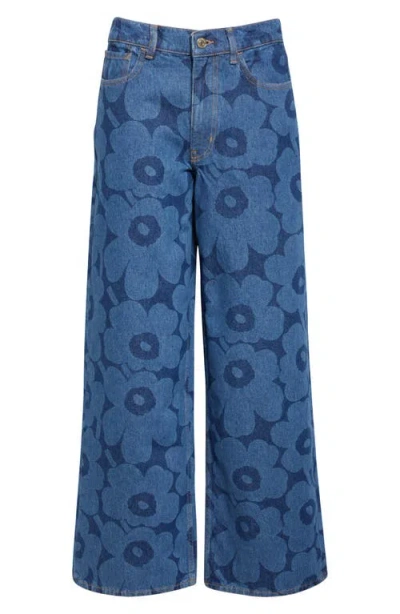Marimekko Maridenim Unikko Loose Fit Jeans In Mid Indigo