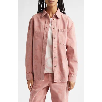 Marimekko Maridenim Vaihe Unikko Denim Shirt Jacket In Pink