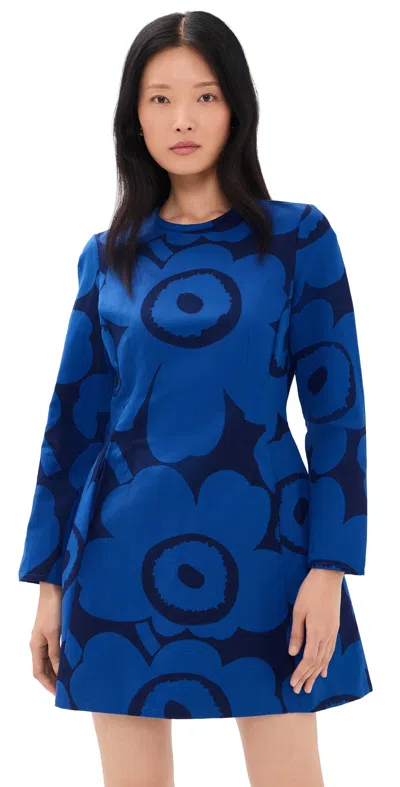 Marimekko Melkein Unikko Dress Dark Blue/blue