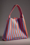 Marimekko Merirosvo Knit Stripe Tote In Blue