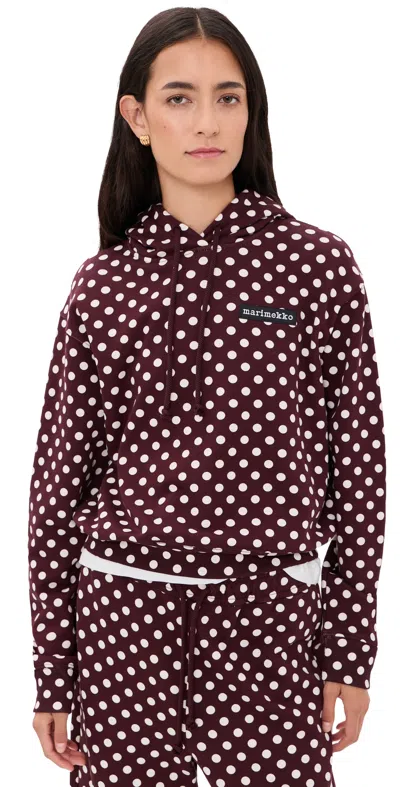 Marimekko Mieta Pallo Kioski Sweatshirt Wine Red/off White