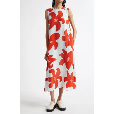 Marimekko Migot Villinarsissi Sleeveless Cupro Shift Dress In Multi