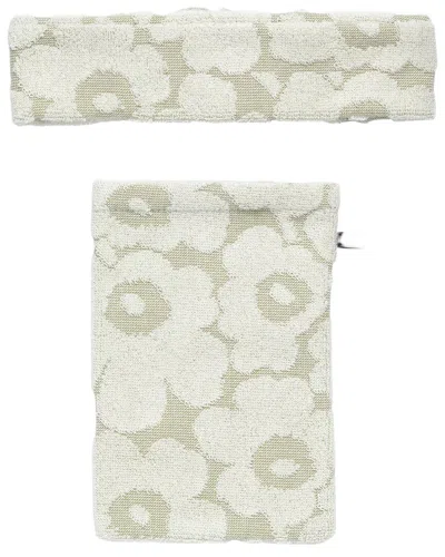 Marimekko Mini Unikko Bath Mitt & Headband In Gray