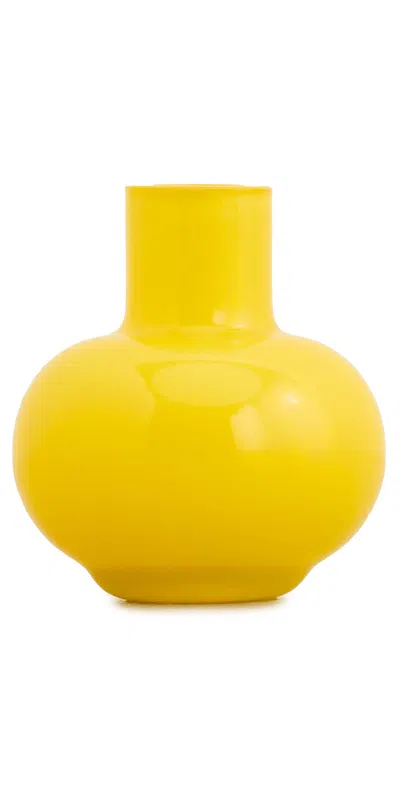 Marimekko Mini Vase Yellow In White