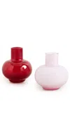 Marimekko Mini Vases Set Of 2 Multi In Pink
