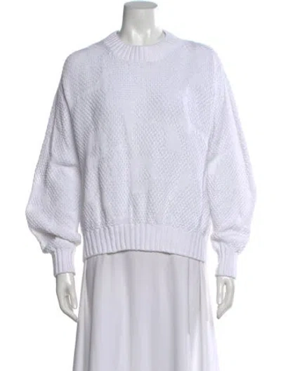 Pre-owned Marimekko Mock Neck Sweater In White