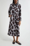 Marimekko Molly Tumma Floral Long Sleeve Twill Shirtdress In Multi