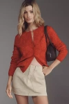 Marimekko Mutka Mini Piirto Unikko Cardigan Sweater In Red