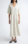 Marimekko Nietos Piirto Unikko Floral Wool Dress In Neutral