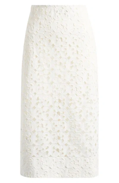 Marimekko Nokkeluus Keidas Semi Sheer Broderie Anglaise Midi Skirt In White