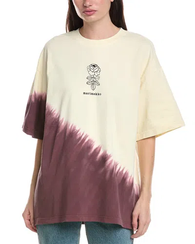 Marimekko Nopeus Vihkiruusu Placement T-shirt In Burgundy