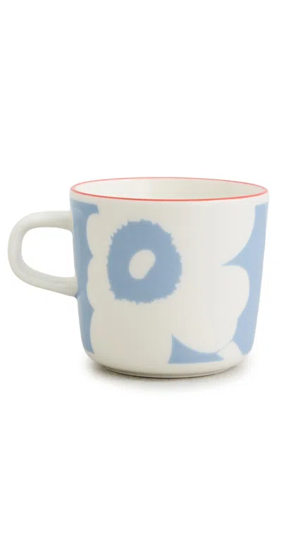 Marimekko Oiva Juhla Unikko Coffee Cup White/light Blue/orange Red