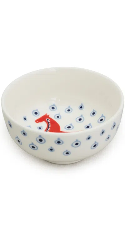 Marimekko Oiva Musta Tamma Bowl Off White/orange Red/blue
