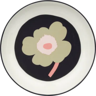 Marimekko Oiva Unikko Deep Plate In Black