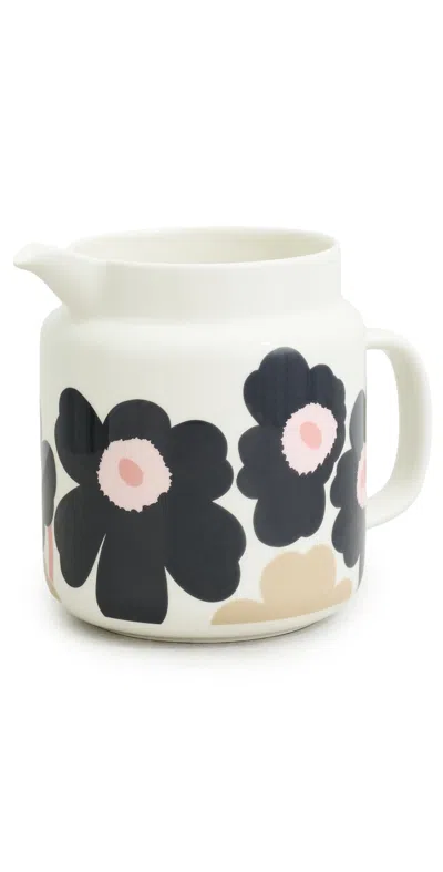 Marimekko Oiva Unikko Pitcher Off White/charcoal/sand/pink