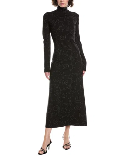 Marimekko Oivi Unikko Midi Dress In Black