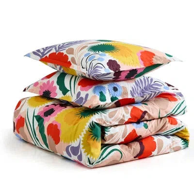 Marimekko Ojakellukka Cotton Reversible Comforter Set In Multi