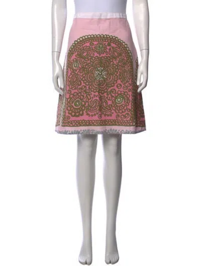 Pre-owned Marimekko Paisley Print Mini Skirt In Pink
