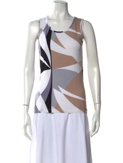 Pre-owned Marimekko Patterned Crew Neck Top In Grey
