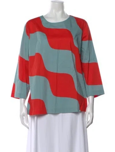 Pre-owned Marimekko Patterned Crew Neck Top In Multi