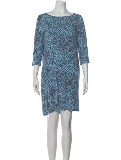 Pre-owned Marimekko Patterned Knee-length Dress In Blue