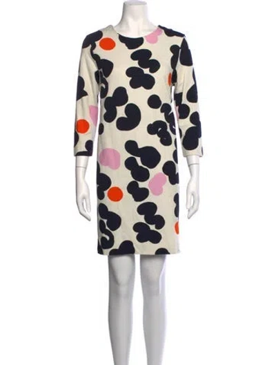 Pre-owned Marimekko Patterned Knee-length Dress In Neutrals