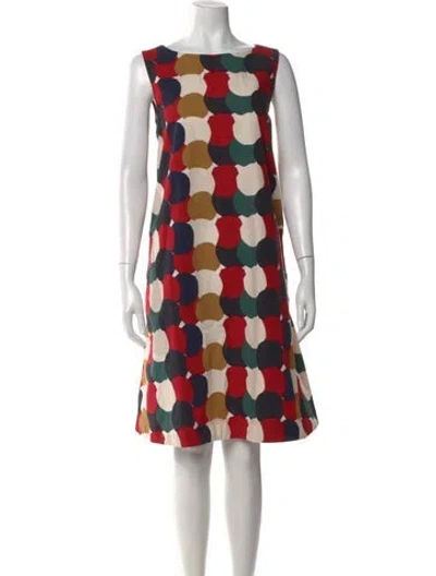 Pre-owned Marimekko Patterned Knee-length Dress In Red