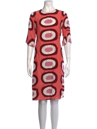 Pre-owned Marimekko Patterned Knee-length Dress In Red