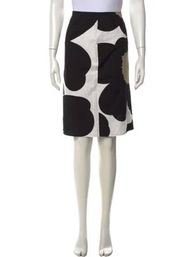 Pre-owned Marimekko Patterned Knee-length Skirt In Black