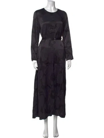 Pre-owned Marimekko Patterned Long Dress In Black