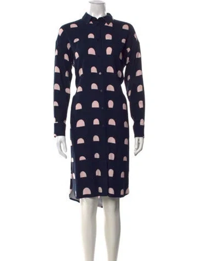 Pre-owned Marimekko Patterned Midi Length Dress In Blue