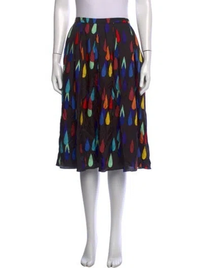 Pre-owned Marimekko Patterned Midi Length Skirt In Black