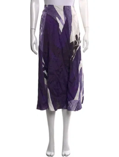 Pre-owned Marimekko Patterned Midi Length Skirt In Purple