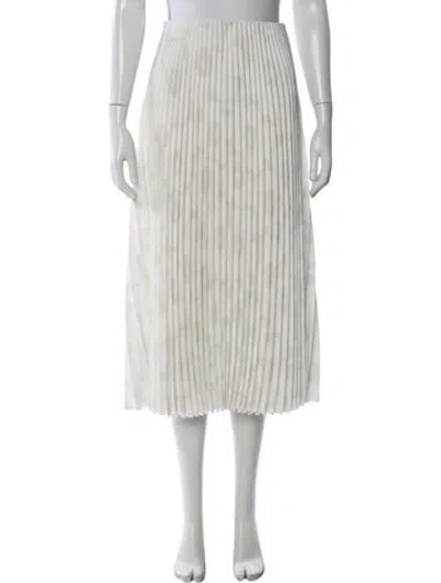 Pre-owned Marimekko Patterned Midi Length Skirt In White