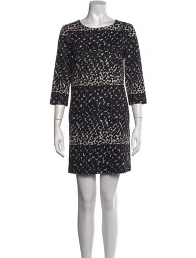 Pre-owned Marimekko Patterned Mini Dress In Black