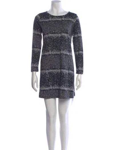 Pre-owned Marimekko Patterned Mini Dress In Blue