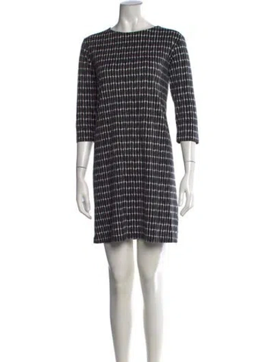 Pre-owned Marimekko Patterned Mini Dress In Blue