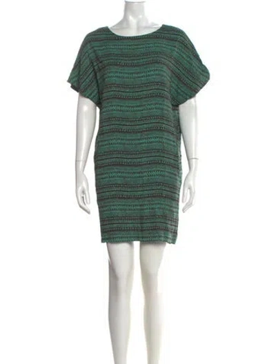 Pre-owned Marimekko Patterned Mini Dress In Green