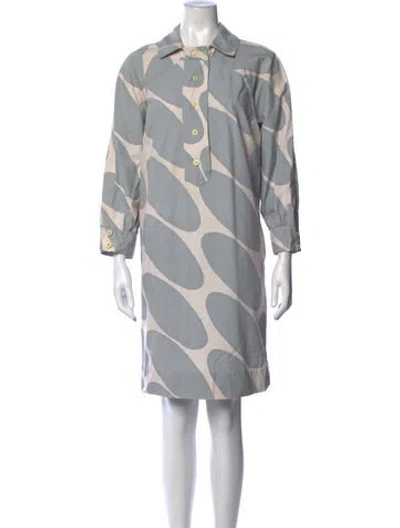 Pre-owned Marimekko Patterned Mini Dress In Grey