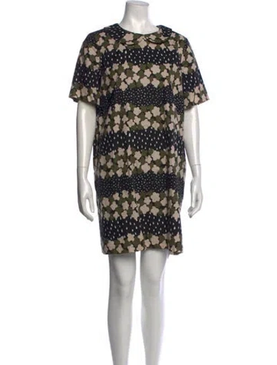 Pre-owned Marimekko Patterned Mini Dress In Multicolor