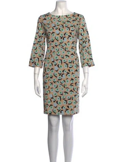 Pre-owned Marimekko Patterned Mini Dress In Neutrals