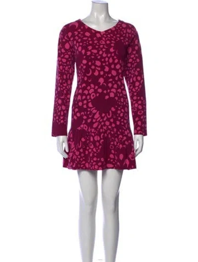 Pre-owned Marimekko Patterned Mini Dress In Purple