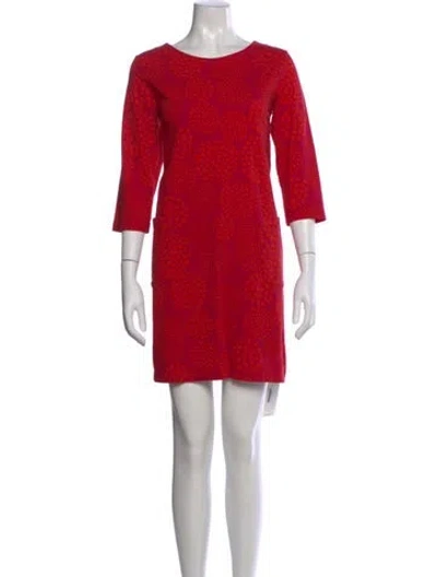 Pre-owned Marimekko Patterned Mini Dress In Red